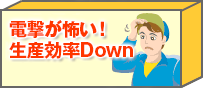 電撃が怖い！生産効率Down